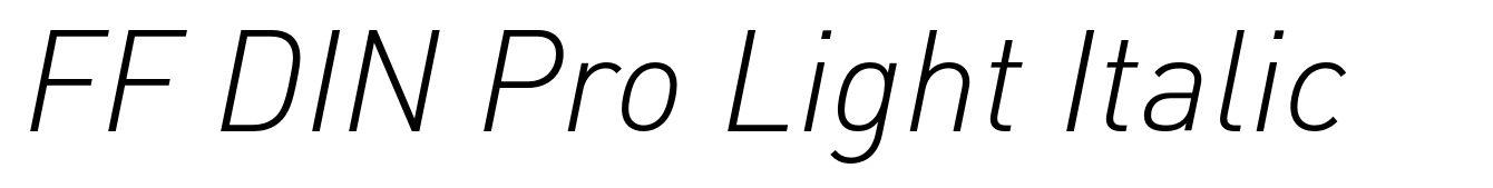 FF DIN Pro Light Italic